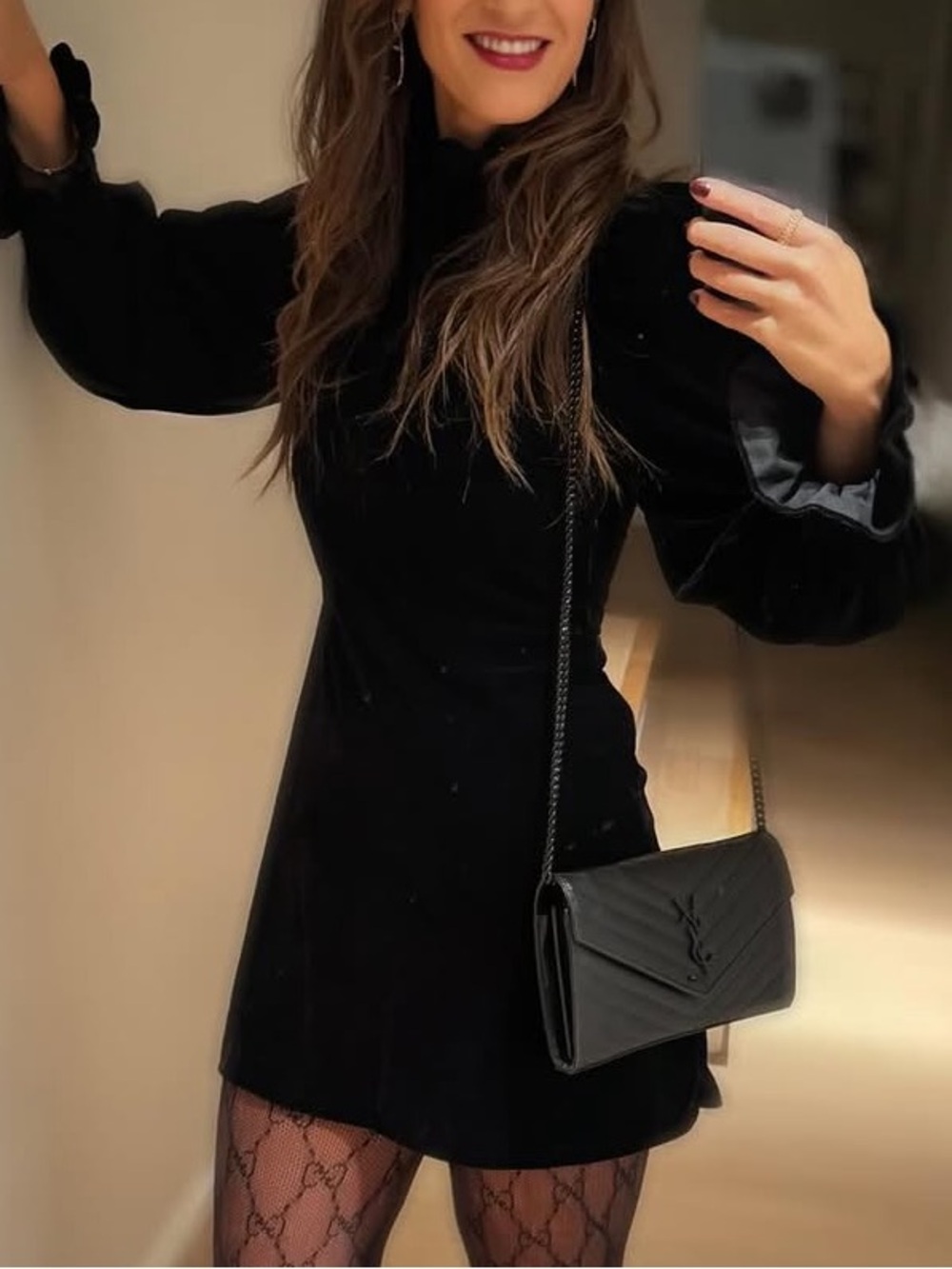 Zara Black Velvet Mini Dress